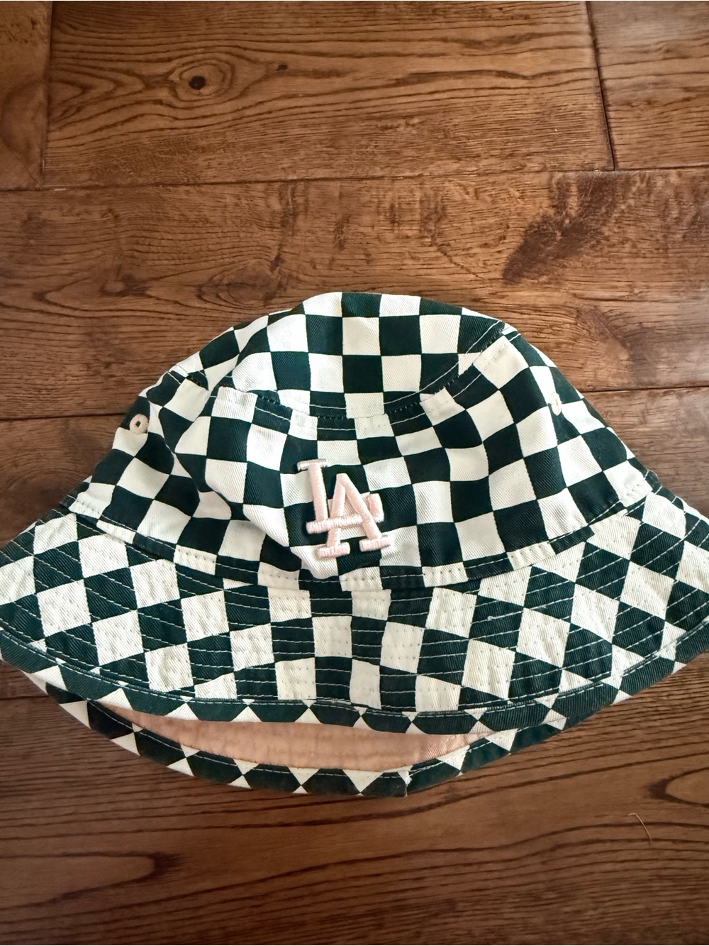 MLB LA Dodgers Green Checkered Bucket Hat Size Large/XL